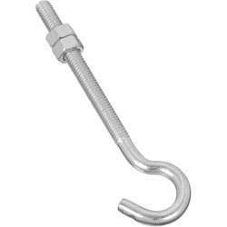 National Hardware Large Zinc-Plated Silver Steel 5 in. L Hook Bolt 100 lb 1 pk