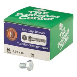 HILLMAN M6-1.00 mm D X 10 mm L Heat Treated Steel Hex Head Cap Screw 1 pk