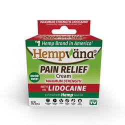 Hempvana Lidocaine ASOTV Pain Reliever Cream 4 oz