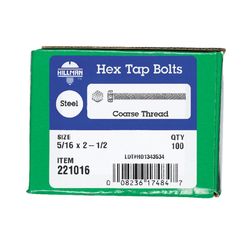 HILLMAN 5/16 in. D X 2-1/2 in. L Zinc Plated Steel Hex Tap Bolt 1 pk