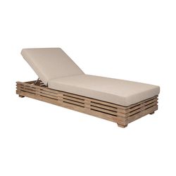 Armen Living Vivid Light Brown Wood Frame Modern Chaise Lounge Taupe