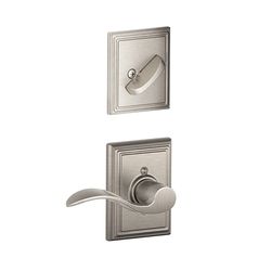 Schlage F Series Accent/Addison Satin Nickel Handleset 1-3/4 in.