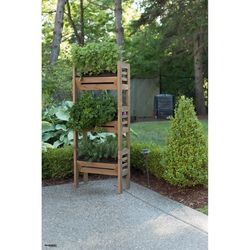Algreen Wood Stack N Garden Modular Planter Cappucino Stain