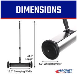 Magnet Source 15.5 in. Telescoping Push-Type Magnetic Mini Sweeper 35 lb. pull