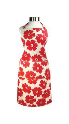 Mu Kitchen 2 pocket Red Cotton Poppy Bibb Apron