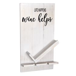 Elegant Designs 4 in. H X 20 in. L White Wood Wine Bottle Shelf