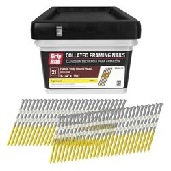Grip-Rite 3-1/4 in. L X 10-1/4 Ga. Angled Strip Brite Framing Nails 21 deg 1000 pk