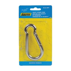 Seachoice Stainless Steel 4 in. L X 3/8 in. W Safety Spring Hook 1 pk