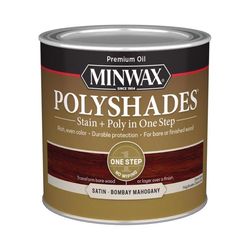 Minwax PolyShades Semi-Transparent Satin Bombay Mahogany Stain/Polyurethane Finish 1/2 pt
