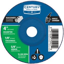 Century Drill & Tool 4 in. D X 5/8 in. X 1/8 in. thick Masonry Grinding Wheel 1 pc