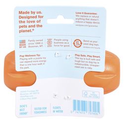 West Paw Zogoflex For Dog Orange Plastic Qwizl Pet Toy Small 1 pk