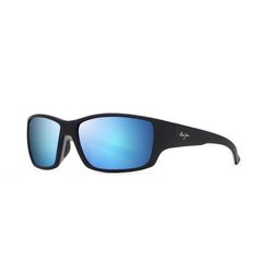 Maui Jim Local Kine Sunglasses Men's Soft Black/Sea Blue/Gray Frame Blue Hawaii Lens Polarized