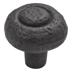 Hickory Hardware Refined Rustic Traditional Round Cabinet Knob 1-1/4 in. D 1-1/4 in. Iron Black 1 pk