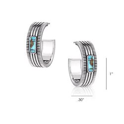 Montana Silversmiths Women's Sky Hoop Silver/Turquoise Earrings