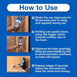 GE Pale Yellow Foam Big Gaps and Cracks Insulating Sealant 12 oz