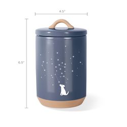 Pet Shop by Fringe Studio Navy Celestial Ceramic 6.5 in. Pet Food Container For Dogs
