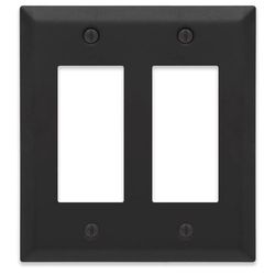Amerelle Century Matte Black 2 gang Steel Wall Plate 1 pk