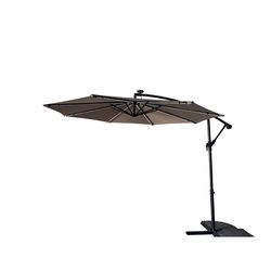 Living Accents 10 ft. Tiltable Taupe Offset Umbrella