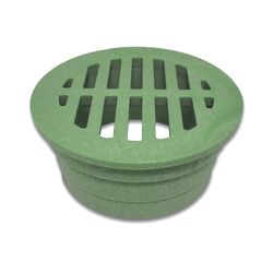 NDS 3-5/9 in. Green Round Polyethylene Drain Grate