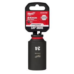 Milwaukee Shockwave 24 mm X 3/8 in. drive Metric 6 Point Deep Impact Socket 1 pc