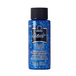 FolkArt Glitterific Glitter Dark Blue Craft Paint Exterior and Interior 2 oz