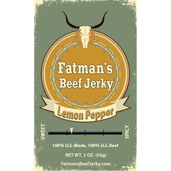 Fatmans Beef Jerky Lemon Pepper Beef Jerky 2 oz Packet