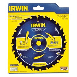 Irwin Marathon 7-1/4 in. D X 5/8 in. Carbide Circular Saw Blade 24 teeth 1 pk