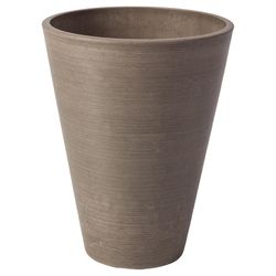 Algreen 13 in. H X 10 in. D Plastic Taper Spun Planter Taupe
