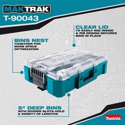 Makita 15.25 in. W X 3.35 in. H X 22.11 in. D Deep Organizer Resin Teal