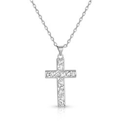 Montana Silversmiths Women's Heartfelt Faith Cross Silver Necklace