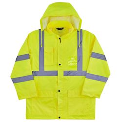 Ergodyne GloWear XXL Long Sleeve Unisex Hooded Rain Jacket Lime