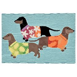 Liora Manne Frontporch 1.67 ft. W X 2.5 ft. L Multi-color Tropical Hounds Polyester Accent Rug