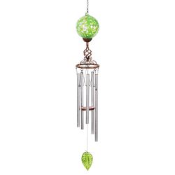 Exhart WindyWings Green Glass/Metal 46.5 in. H X 5 in. L X 5 in. W Ball Wind Chime