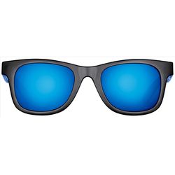 Flying Fisherman Spray Jr Angler Sunglasses Unisex Matte Black Blue Frame Smoke Blue Mirror Lens Pol