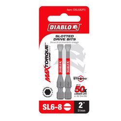 Diablo Slotted 2 in. L 6-8 Driver Bit 2 pc