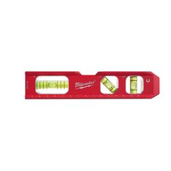 Milwaukee 10.5 in. Aluminum Magnetic Compact Billet Torpedo Level 3 vial