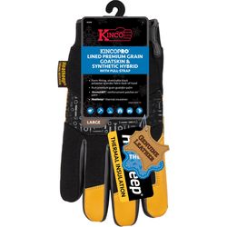 Kinco Men's Indoor/Outdoor Thermal Work Gloves Black/Yellow XL 1 pair