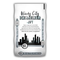 Windy City Ice Melter Calcium Chloride/Magnesium Chloride Pet Friendly Crystal Ice Melt 50 lb