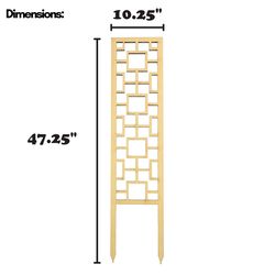 Mossify Mega Tropical Squares 47.25 in. H X 10.25 in. W X 0.5 in. D Natural Wood Planter Trellis