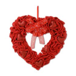 Glitzhome Valentine Heart Wreath Fabric 1 pc