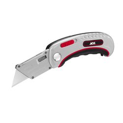 Ace 6-1/2 in. Lockback Utility Knife Black 1 pk