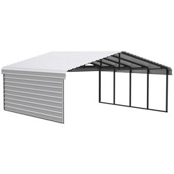 Arrow 20 ft. x 20 ft. Galvanized Steel Standard Peak 1-sided Carport without Floor Kit