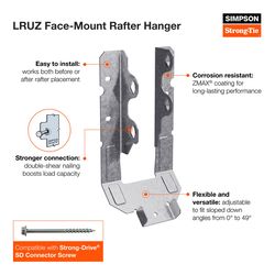 Simpson Strong-Tie ZMax 7 in. H X 1.56 in. W 18 Ga. Steel Joist Hanger