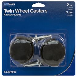 Softtouch 2 in. D Plastic Caster 75 lb 2 pk