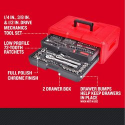 Craftsman 1/4 &amp; 3/8 &amp; 1/2 in. drive Metric/SAE Mechanic's Tool Set 256 pc