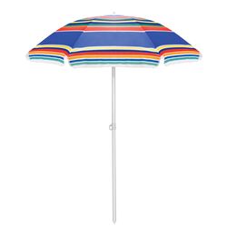 Oniva Portable Beach Umbrella 66 in. Tiltable Multicolor Beach Umbrella