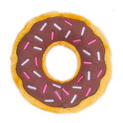 ZippyPaws Donutz For Dog Brown Plush Chocolate Dog Toy 1 pk