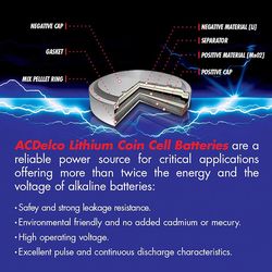ACDelco Lithium Coin CR2016 3 V Button Cell Battery 1 pk