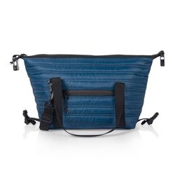 Oniva Midday Quilted Washable Navy Blue 6 qt Lunch Bag Cooler