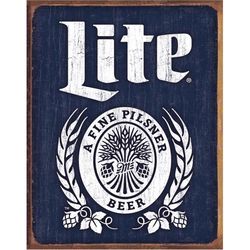 Desperate Enterprises 16 in. H X 12.5 in. L Tin Miller Lite Sign